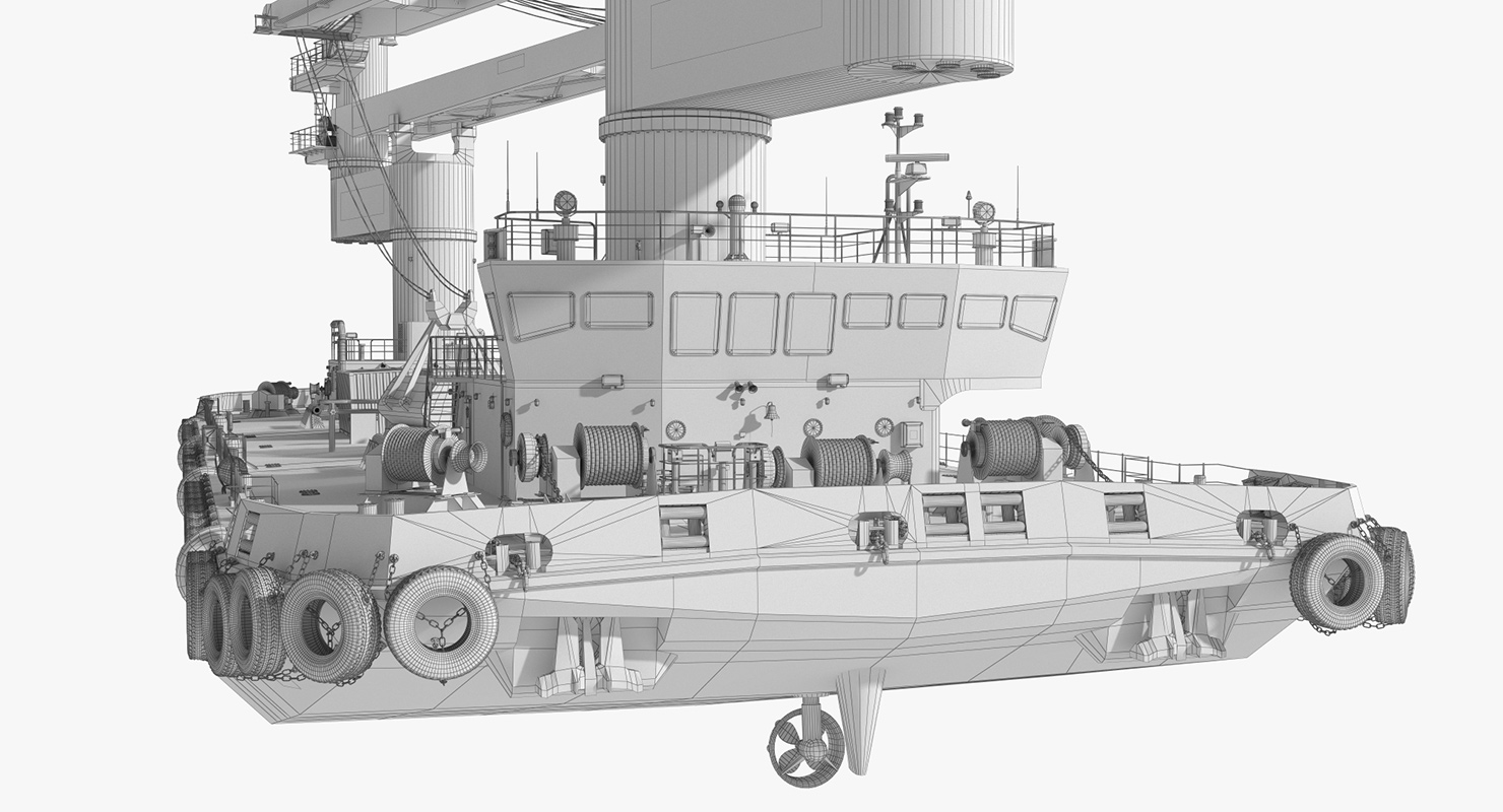 Presentation 3D model of the Crane Ship. Freelance 3D Designer “Monaco Felice”.