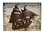 Bronze Bas-Relief Frigate. Tabletop Souvenir. 3D Printing Services.