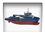 3D rendering of a cargo crane ship for advertising.