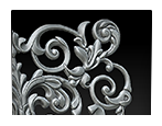 Digital sculpting of decorative elements for custom furniture. 3D Models for Production.