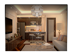 3D visualization of interiors. Compositing. Studio 3D graphics and design “Monaco Felice”.