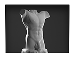 Nude Male Torso Sculpture. Erotic Art. Unique author's work.