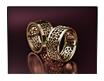 Wireframe Style Rings. Jewellery 3D Rendering.